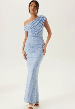 Asymmetric Draped Burnout Maxi Dress