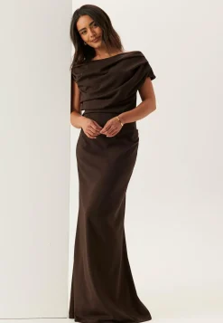 Asymmetric Draped Maxi Dress