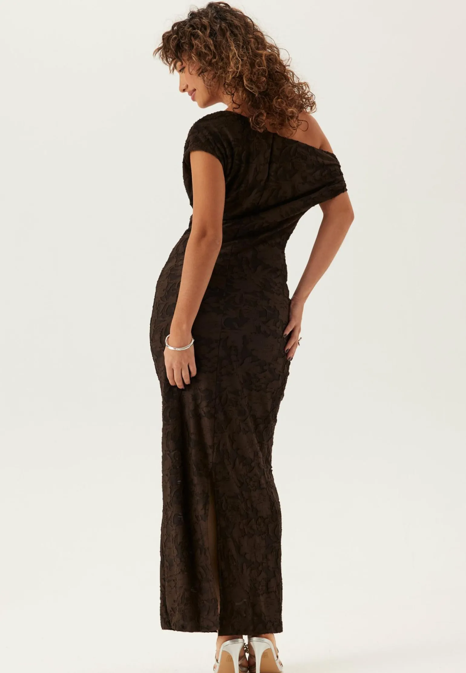 Asymmetric Jacquard Stretch Ankle Dress
