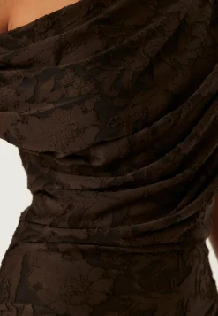 Asymmetric Jacquard Stretch Ankle Dress