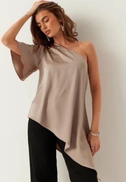 Asymmetric Satin Blouse