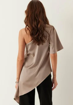 Asymmetric Satin Blouse