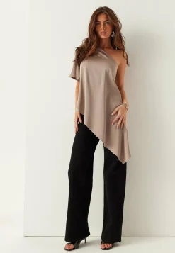 Asymmetric Satin Blouse