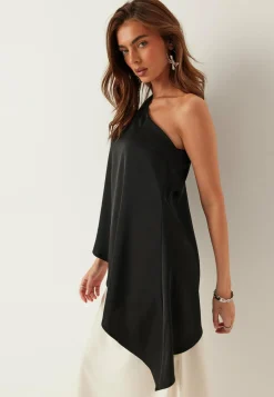 Asymmetric Satin Blouse