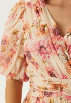 Balloon Sleeve Flounce Ankle Dress