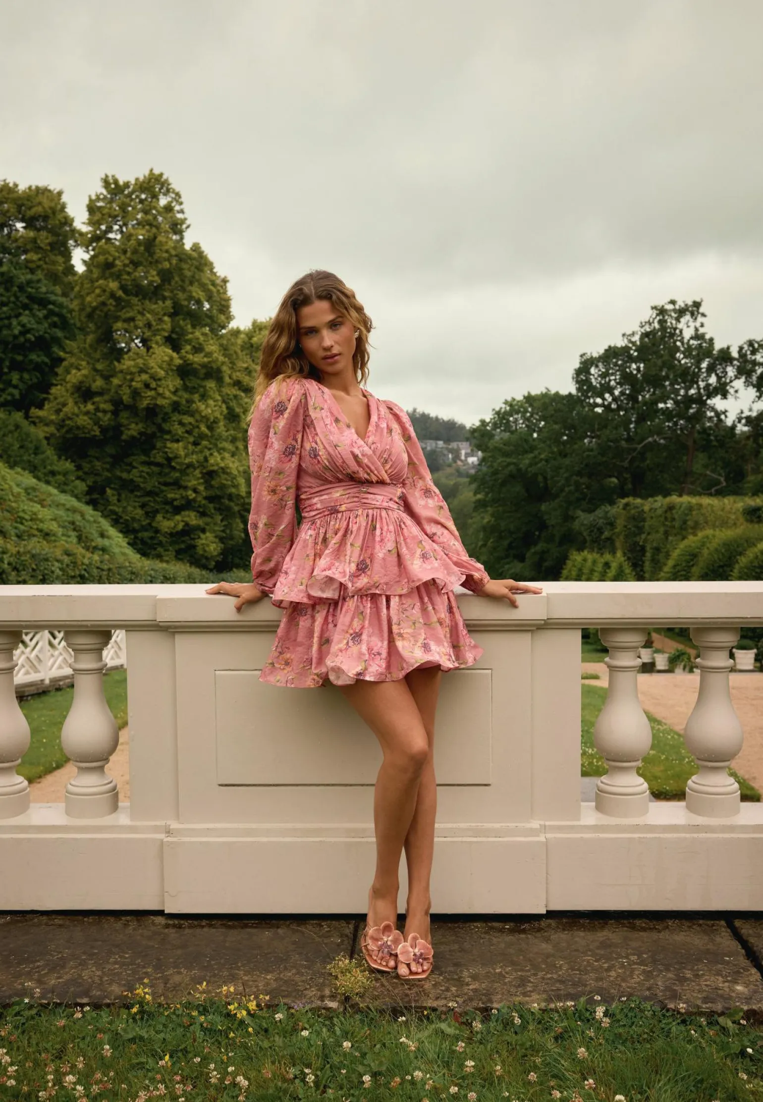 Balloon Sleeve Short Flounce Dress