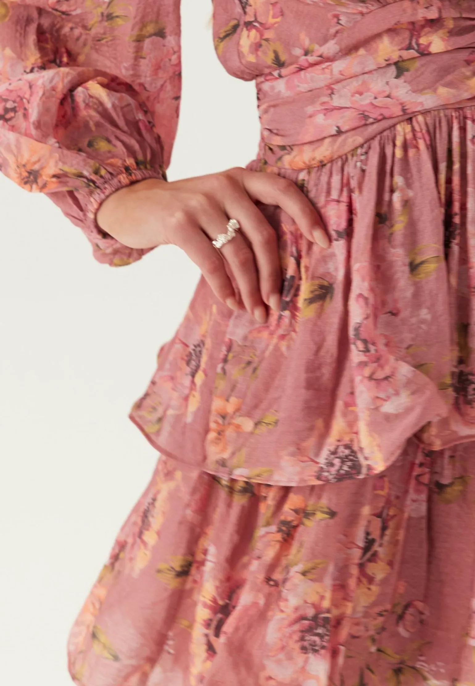 Balloon Sleeve Short Flounce Dress