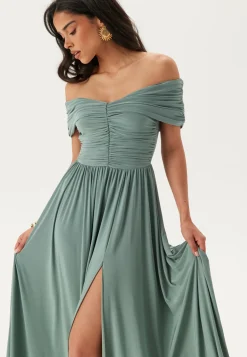 Bardot Rouched Maxi Split Dress