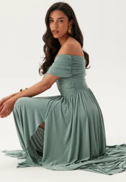 Bardot Rouched Maxi Split Dress