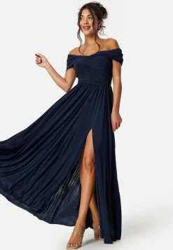 Bardot Rouched Maxi Split Dress