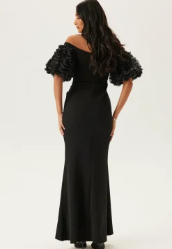 Bardot Ruffle Sleeve Maxi Dress