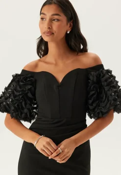 Bardot Ruffle Sleeve Maxi Dress