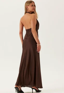 Becca Cowl Halter Satin Gown