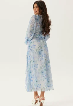 Belted Chiffon Midi Dress