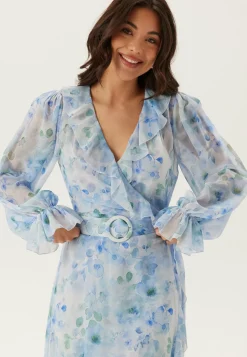 Belted Chiffon Midi Dress