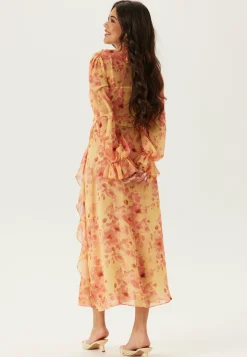 Belted Chiffon Midi Dress