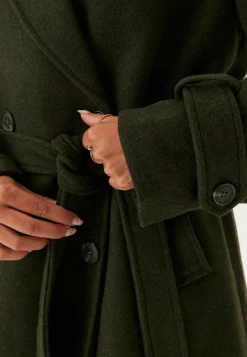 Belted Wool Blend Coat