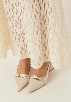 Biamaralyn Buckle Slingback Satin