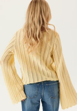 Boat Neck Structure Knitted Sweater