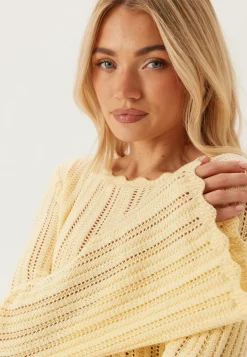 Boat Neck Structure Knitted Sweater