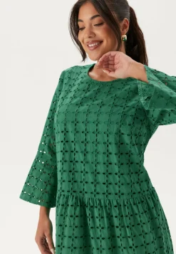 Broderie Anglaise Round Neck Dress