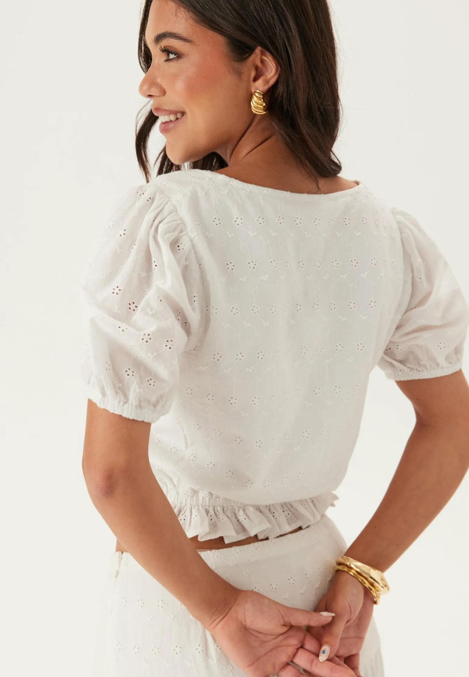 Broderie Anglaise Short Sleeve Blouse