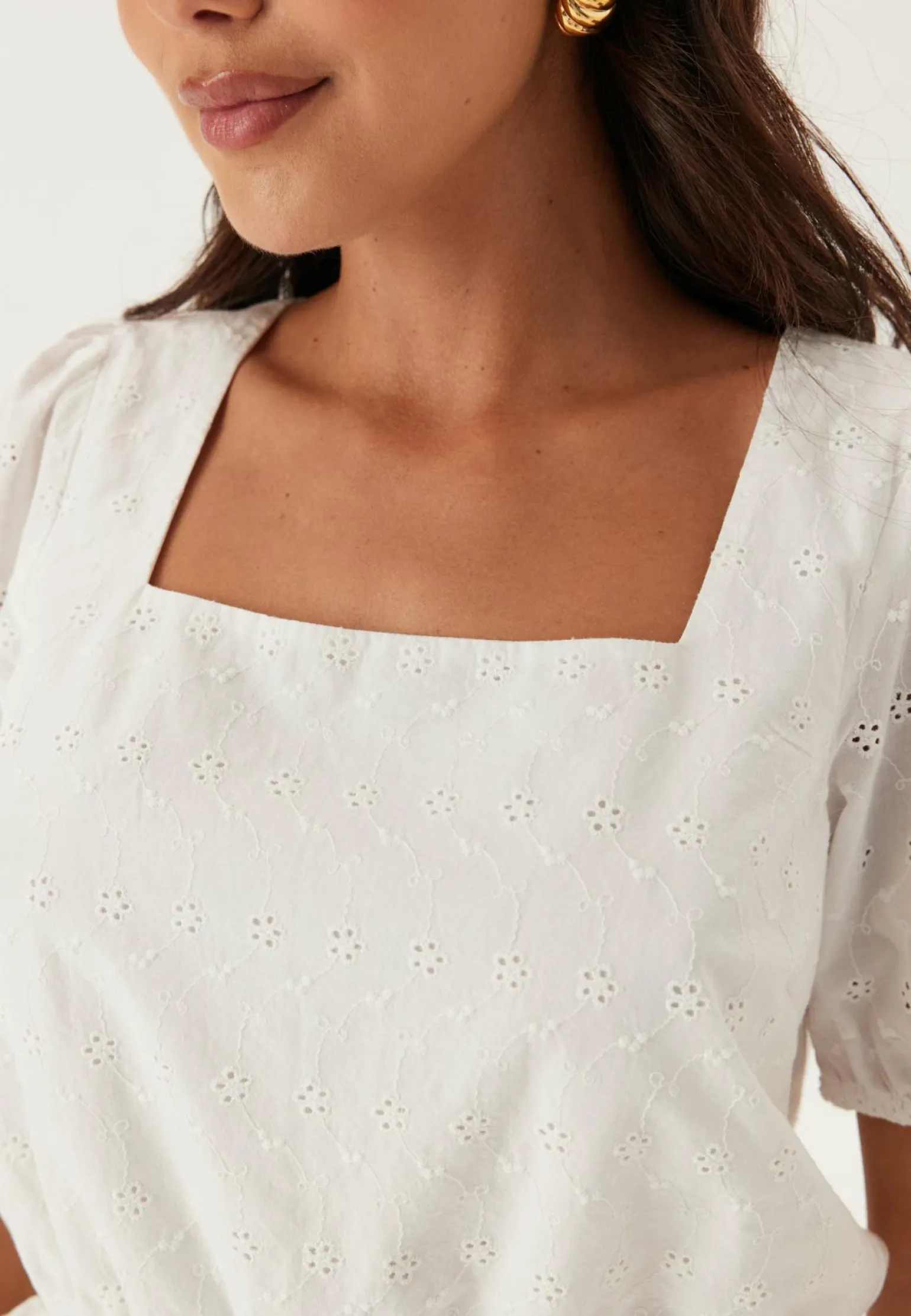 Broderie Anglaise Short Sleeve Blouse
