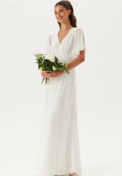 Butterfly Sleeve Chiffon Gown