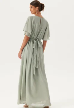 Butterfly Sleeve Chiffon Gown