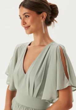 Butterfly Sleeve Chiffon Gown