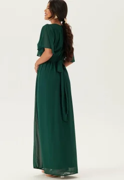 Butterfly Sleeve Chiffon Gown