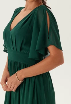 Butterfly Sleeve Chiffon Gown
