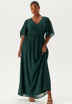 Butterfly Sleeve Chiffon Gown