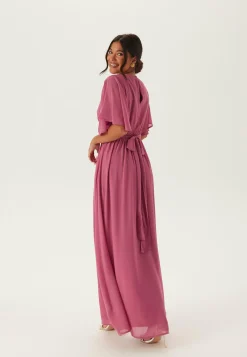 Butterfly Sleeve Chiffon Gown