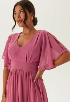 Butterfly Sleeve Chiffon Gown