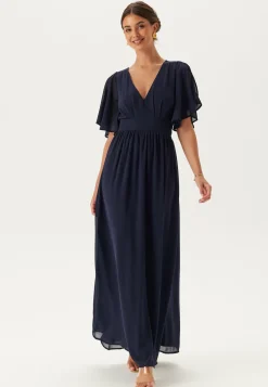 Butterfly Sleeve Chiffon Gown