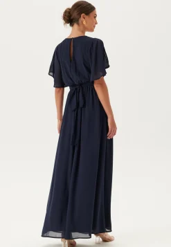 Butterfly Sleeve Chiffon Gown