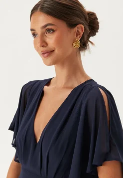 Butterfly Sleeve Chiffon Gown