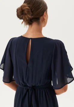 Butterfly Sleeve Chiffon Gown