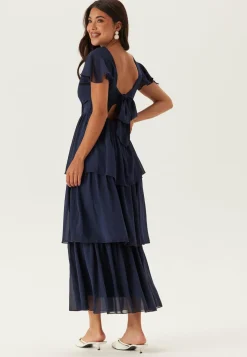 Butterfly Sleeve Flounce Dress