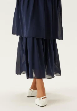 Butterfly Sleeve Flounce Dress