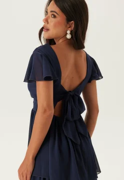 Butterfly Sleeve Flounce Dress