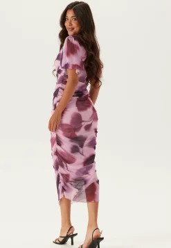 Butterfly Sleeve Mesh Ankle Dress
