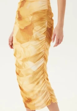 Butterfly Sleeve Mesh Ankle Dress