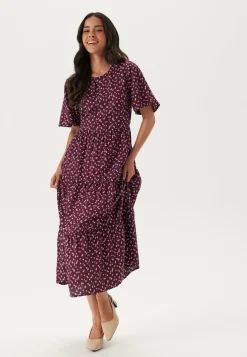 Butterfly Sleeve Viscose Midi Dress