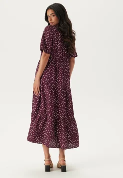Butterfly Sleeve Viscose Midi Dress
