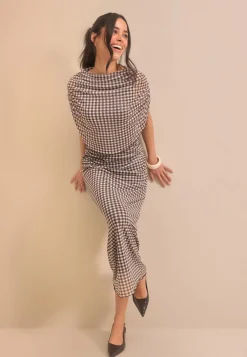 Cape Mesh Ankle Dress