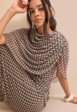 Cape Mesh Ankle Dress