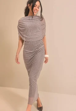 Cape Mesh Ankle Dress