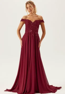 Chiffon Off Shoulder Evening Dress